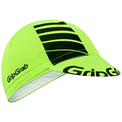 Afbeelding van GripGrab Lightweight Zomer Fietspet Mesh Cycling Cap Retro Fietsmuts UV Bescherming Helmmuts Geel Hi Vis/Zwart Unisex Maat M/L (57 63 cm)