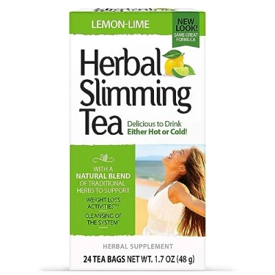 Afbeelding van 21st Century Health Care, Herbal Slimming Tea, Citroen Limoen, 24 theezakjes, 45 g