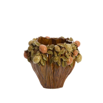 Afbeelding van Light &amp; Living Vaas LEMONI Ø38x33cm Bruin