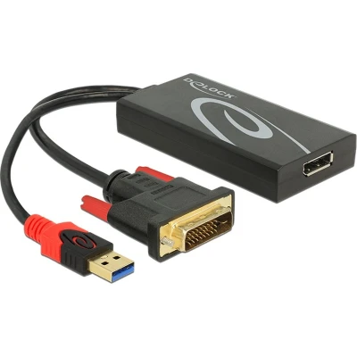 Afbeelding van DVI naar DisplayPort adapter 0.3 m Delock