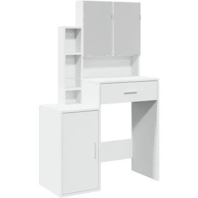 Afbeelding van Kaptafel met kastje 80x35x132 cm wit