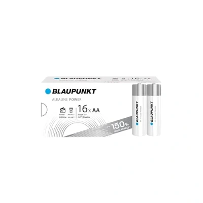 Afbeelding van BLAUPUNKT 16 stuks AA alkaline batterijen, ideaal voor wandklokken, tv afstandsbedieningen, LR6BPO/16CB