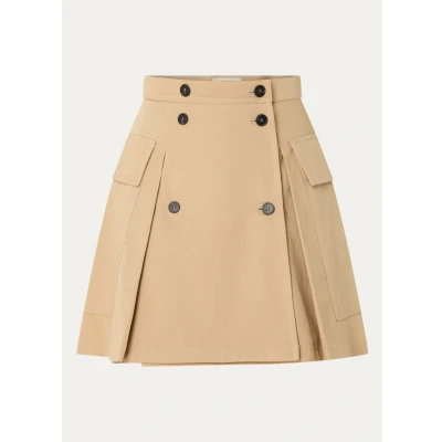 Afbeelding van MaxMara dames Zebio minirok met opgestikte zakken in de kleur Camel, maat: 44