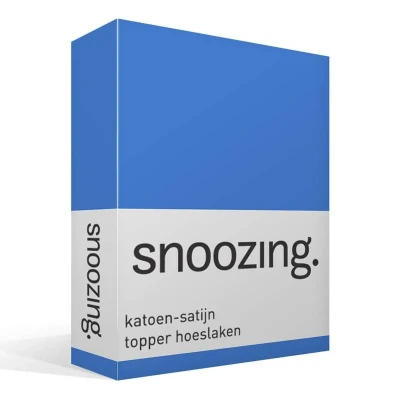 Afbeelding van Snoozing Katoen satijn Topper Hoeslaken Eenpersoons 80x200 cm Meermin