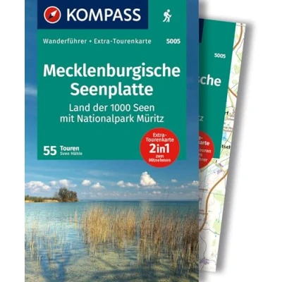 Afbeelding van KOMPASS Wanderführer Mecklenburgische Seenplatte, Land der 1000 Seen mit Nationalpark Müritz, 55 Touren Extra Tourenkarte
