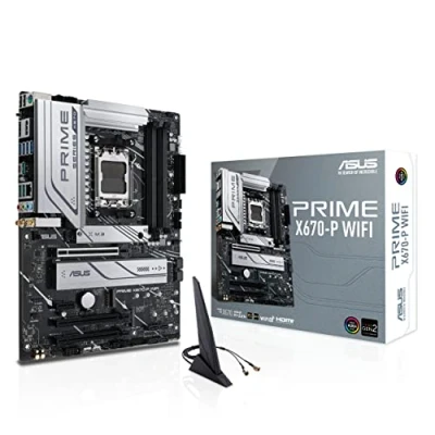 Image de ASUS Prime X670 P WIFI carte mère ATX Socket AM5 AMD Chipset USB 3.2 Gen 1 2 C 2x2 2.5 Gigabit LAN Wi Fi 6 Bluetooth graphique embarquée (unité centrale requise) audio HD (8 canaux)