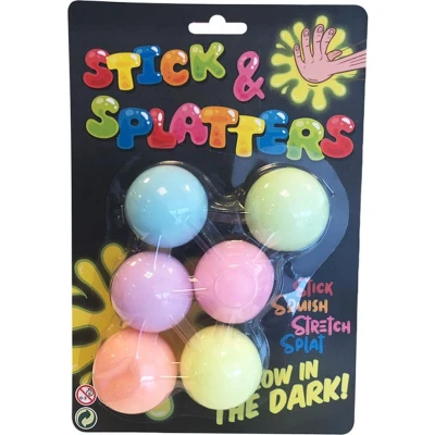 Afbeelding van Johntoy Plakballen Stick &amp; Splatters Junior Siliconen 6 Stuks