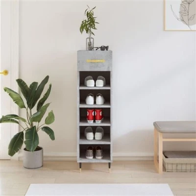 Afbeelding van Schoenenkast 30X35X105 Cm Bewerkt Hout Sonoma Eikenkleurig Betongrijs