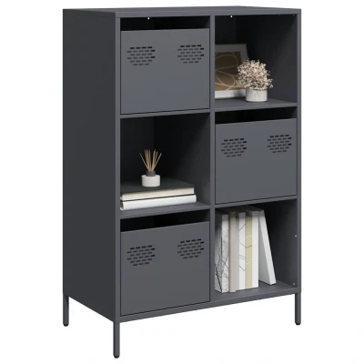 Afbeelding van Hoge kast 68x39x103,5 cm staal antracietkleurig