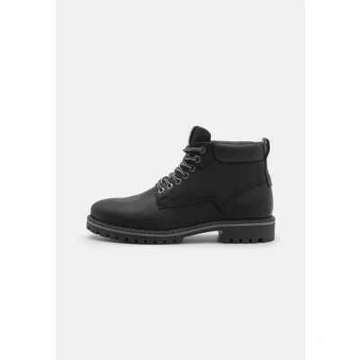 Afbeelding van Jack &amp; Jones Jfwqueensway BOOT Veterboots, Heren, Maat: 40, Anthracite Leer en textiel