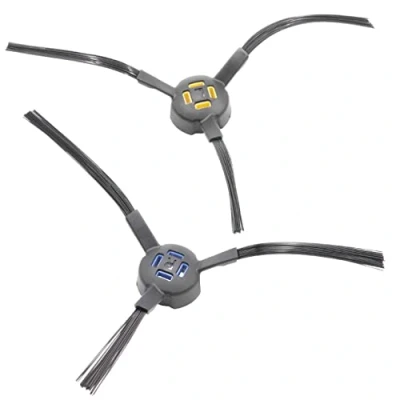 Afbeelding van vhbw Set van 2 zijborstels, compatibel met robotstofzuiger, Zaco V80, V85, reinigingsborstelset, links/rechts, zwart/blauw/geel