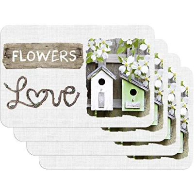 Afbeelding van Venilia Garden Home 59103 Placemat, 45 x 30 cm, 4 delig, antislip, hittebestendig, van polypropyleen