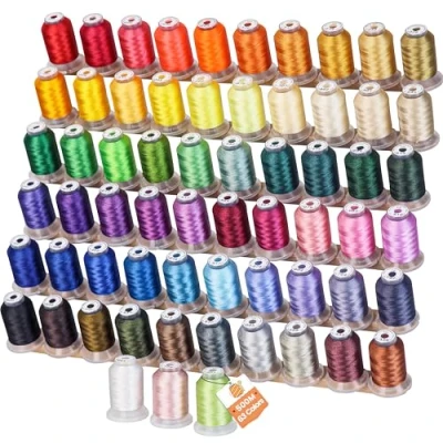 Afbeelding van New brothreads 63 Brother Kleuren Polyester Borduurgaren 550yd (500meter) Voor Borduren en Naaimachines