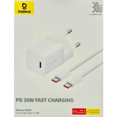 Afbeelding van Baseus GaN5 30W Compacte Fast Charger Mini USB C Wit