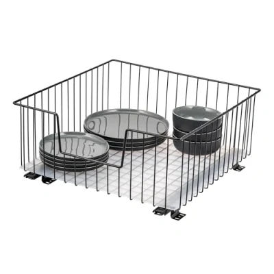 Afbeelding van bremermann Kastmand 50 cm breed, telescopische bodem met inlegbodem, keukenlade (zwart)