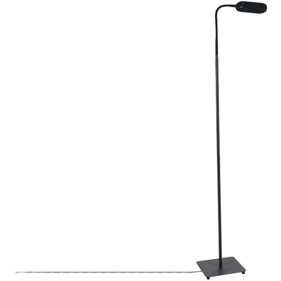 Afbeelding van QAZQA Vloerlamp zwart incl. LED 5 staps dimbaar in kelvin Botot