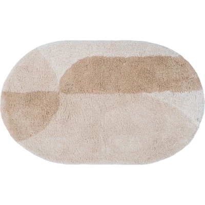 Afbeelding van Veer Carpets Badmat Bowie Creme Ovaal 60 x 100 cm