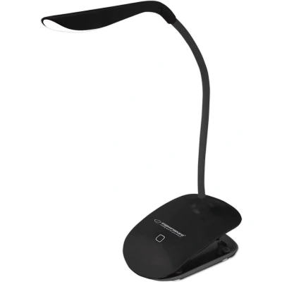 Afbeelding van LED Klemlamp Estoya Denib 3W Helder/Koud Wit 5500K Touch Schakelaar Dimbaar Flexibele Arm Mat Zwart Kunststof