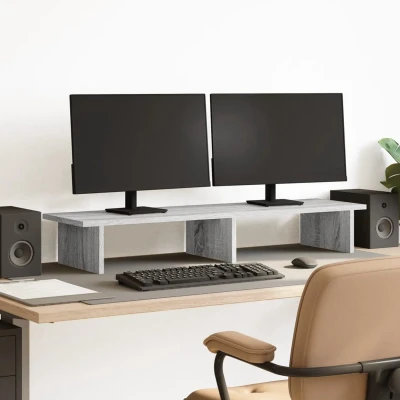 Afbeelding van vidaXL Monitorstandaard 100x27x15 cm bewerkt hout grijs sonoma eiken