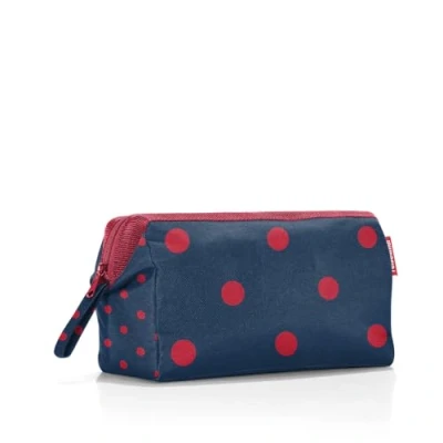 Afbeelding van reisenthel travelcosmetic Robuuste en praktische reistoilettas met polsband, waterdicht materiaal, Mix van rode stippen, stippen