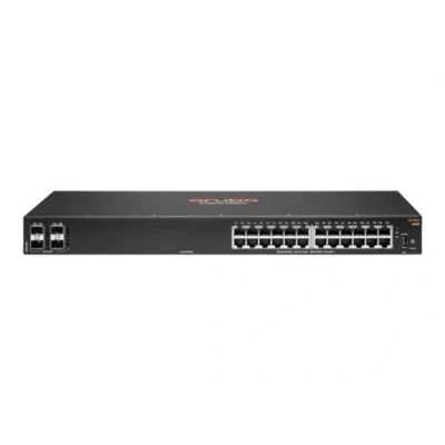 Image de HPE Aruba 6000 24G 4SFP Switch Commutateur C3 Géré 24 x 10/100/1000 + 4 Gigabit SFP flux d&#039;air côte à Montable sur rack CA 100 127 V / 200 240