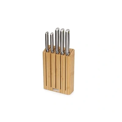 Afbeelding van Joseph Elevate Steel Messen met Houder Bamboe 5 Delig Bruin
