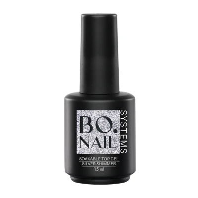 Afbeelding van BO.NAIL SYSTEMS BO Soakable Top Gel Silver Shimmer 15ml