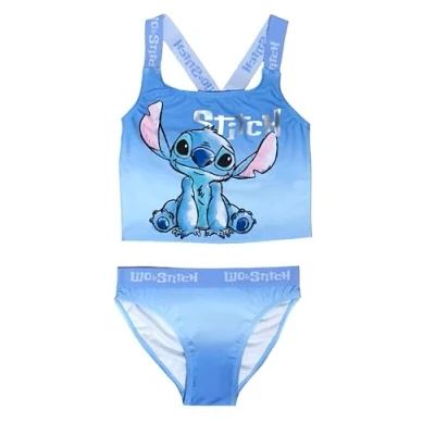 Afbeelding van Disney Lilo &amp; Stitch eendelig badpak voor meisjes van 5 13 jaar, 2 stuks, blauw, 11 12 jaar