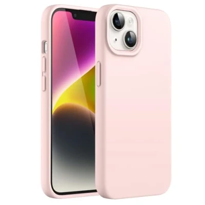 Afbeelding van JETech Siliconen beschermhoes voor iPhone SE 14 6,1 inch (model 2022/2020), 8/7, rondom bescherming, zijdezacht gevoel, zachte binnenvoering van microvezel (roze)