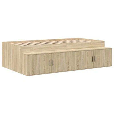 Afbeelding van vidaXL Opslag Bed Frame Sonoma Eiken 90x200 cm