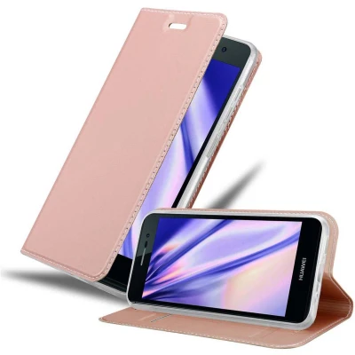 Afbeelding van Cadorabo Hoesje geschikt voor Huawei ASCEND P7 in CLASSY ROSE GOUD Beschermhoes met magnetische sluiting, standfunctie en kaartvakje Book Case Cover Etui