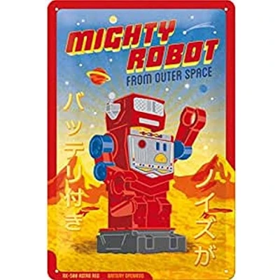 Afbeelding van Wandbord Mighty Robot From Outer Space ( leuk voor kinder kamer of in Man Cave )