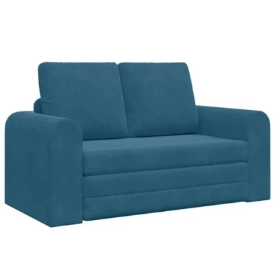 Afbeelding van vidaXL Vloerbank Bed 2 in 1 Blauw 148x71x83 cm Velvet