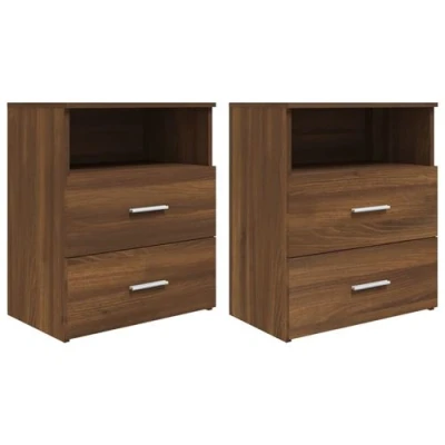 Afbeelding van Nachtkastjes 2 st 50x32x60 cm bruineikenkleurig