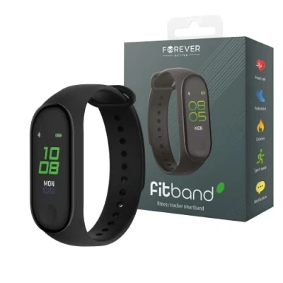 Afbeelding van FOREVER Fitband, fitnessarmband, activiteitentracker en hartslag, discreet licht, lange batterijduur