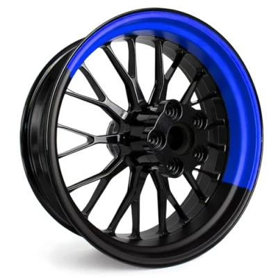 Afbeelding van MR021 Set van 4 velgenstickers 17 inch, volledige decoratieve folie voor motorvelgrand, water en UV bestendige sticker, 04 01 half blauw