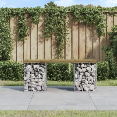 Afbeelding van Tuinbank schanskorfontwerp 103x31x42 cm geïmpregneerd hout