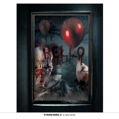 Afbeelding van Fiestas Guirca Raamdecoratie Clown Halloween Decoratie Versiering