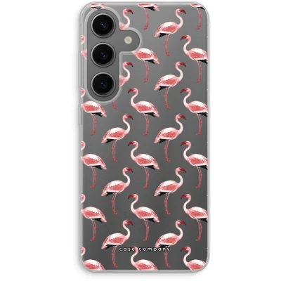 Afbeelding van Case Company® hoesje geschikt voor Samsung Galaxy S24 Flamingo Soft Cover Telefoonhoesje Bescherming aan alle Kanten en Schermrand