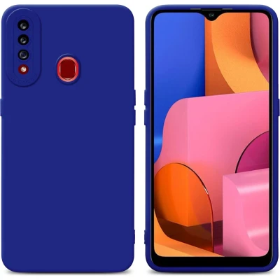 Afbeelding van Cadorabo Hoesje geschikt voor Samsung Galaxy A20s in Fluid BLAUW Beschermhoes gemaakt van flexibel TPU silicone Cover Case