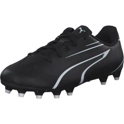 Afbeelding van Puma Vitoria FG/AG Unisex Voetbalschoenen met kunststof noppen voor kinderen, Maat: 36, Black/white Hoogwaardig imitatieleer