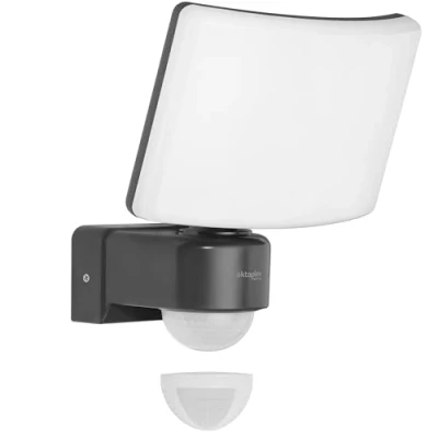 Afbeelding van Cali Motion Schijnwerper LED met bewegingsmelder 30W buitenspot, 3000K warm wit, IP65 antraciet, Oktaplex Lightning