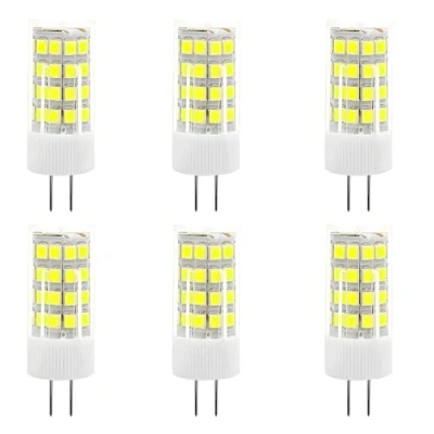 Afbeelding van 6 x G4 ledlampen, 5 W, koudwit, 6000 K, led lamp, 51 SMD 2835 leds, 500 lm, komt overeen met halogeen, 50 W AC/DC 12 V
