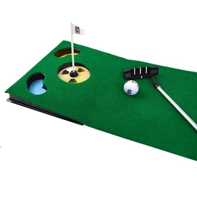 Afbeelding van PGA Tour Putt training mat voor thuis en op kantoor met intrekbare putter