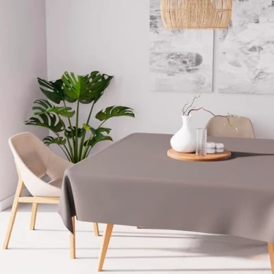 Image de Nappe anti tâches carrée 180x180 cm ALIX moka par Soleil d&#039;Ocre