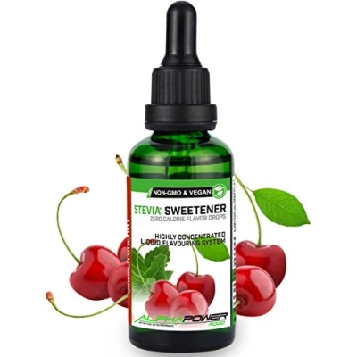 Image de ALPHAPOWER FOOD Stévia Gouttes de cerise arôme alimentaire naturel I Édulcorant Liquide très concentré 1 x 50 ml. flavour Stevia drops, Flavdrops