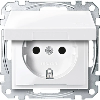 Afbeelding van Merten MEG2310 0319 Wandcontactdoos System M Polar wit