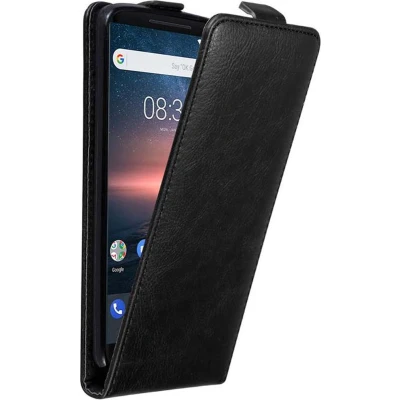 Afbeelding van Cadorabo Hoesje geschikt voor Nokia 8 Sirocco in ZWARTE NACHT Beschermhoes flip design Case Cover met magnetische sluiting