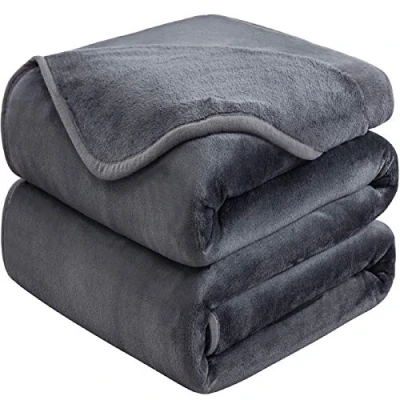 Afbeelding van Plaid Dikke Fleece Deken 220x240 cm Donkergrijs Zacht en Warm Dubbele Beddeken Flanellen Sofa Throw Dubbelzijdig Omkeerbaar