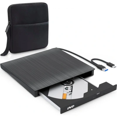 Afbeelding van Strex Externe DVD Speler En Brander Met Hoes CD/DVD Plug &amp; Play USB 3.0
